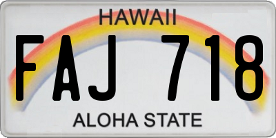 HI license plate FAJ718