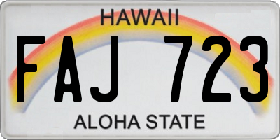 HI license plate FAJ723