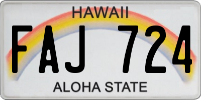 HI license plate FAJ724