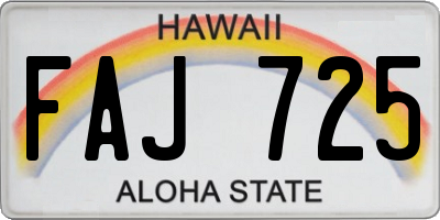 HI license plate FAJ725