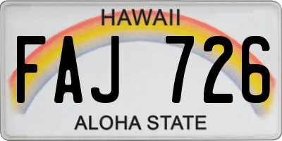 HI license plate FAJ726