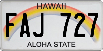 HI license plate FAJ727
