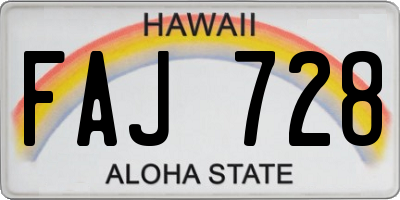 HI license plate FAJ728