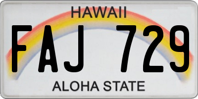 HI license plate FAJ729