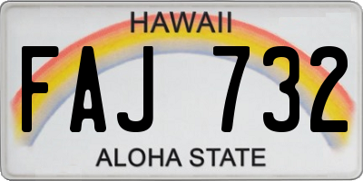 HI license plate FAJ732