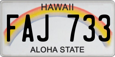 HI license plate FAJ733