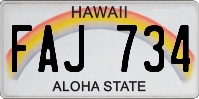 HI license plate FAJ734