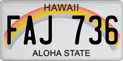 HI license plate FAJ736