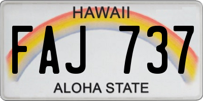 HI license plate FAJ737