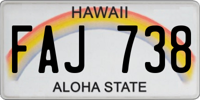 HI license plate FAJ738