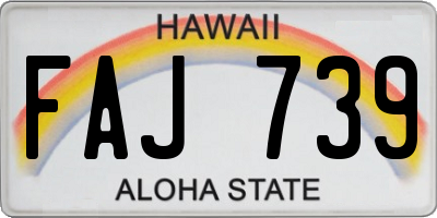 HI license plate FAJ739