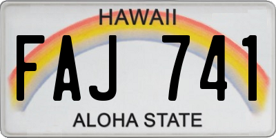 HI license plate FAJ741