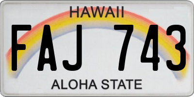 HI license plate FAJ743