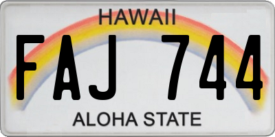HI license plate FAJ744