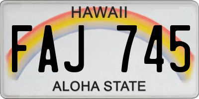 HI license plate FAJ745