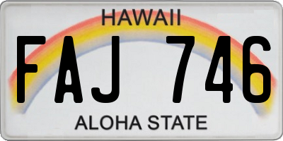 HI license plate FAJ746