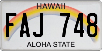 HI license plate FAJ748
