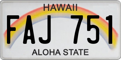 HI license plate FAJ751