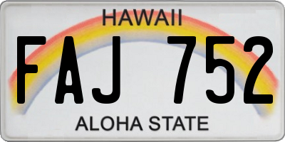 HI license plate FAJ752