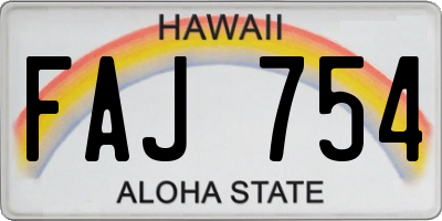 HI license plate FAJ754