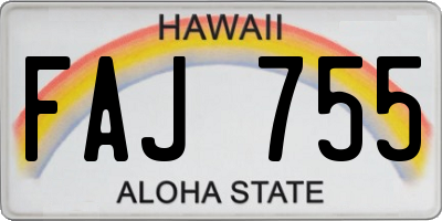 HI license plate FAJ755