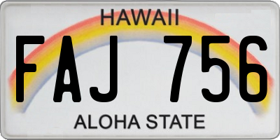 HI license plate FAJ756
