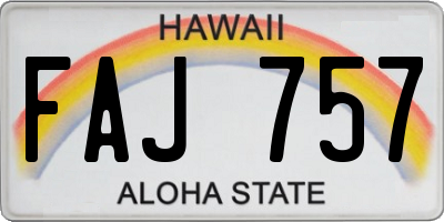 HI license plate FAJ757