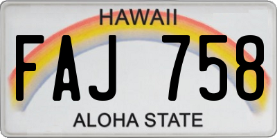 HI license plate FAJ758