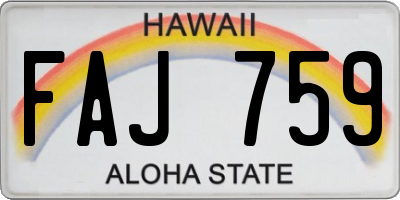 HI license plate FAJ759