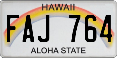 HI license plate FAJ764