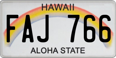 HI license plate FAJ766