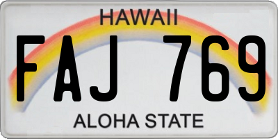 HI license plate FAJ769