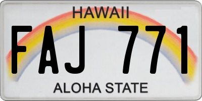 HI license plate FAJ771