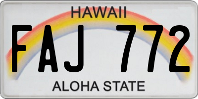 HI license plate FAJ772