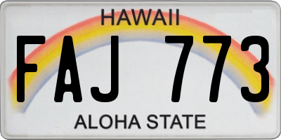 HI license plate FAJ773