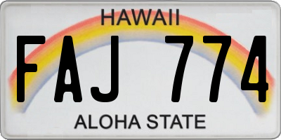 HI license plate FAJ774