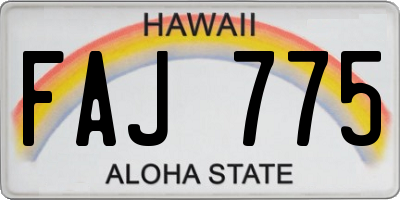 HI license plate FAJ775