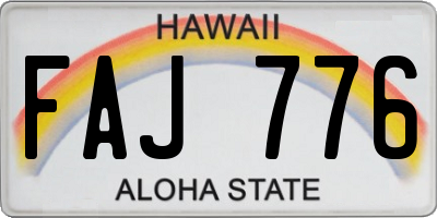 HI license plate FAJ776