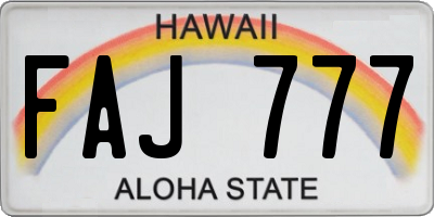 HI license plate FAJ777