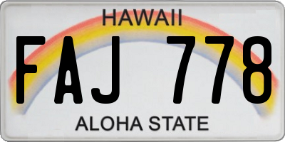 HI license plate FAJ778