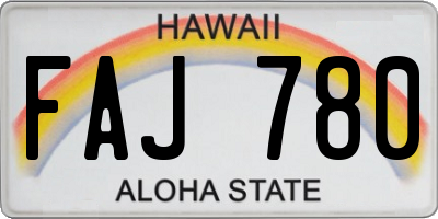 HI license plate FAJ780