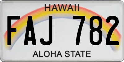 HI license plate FAJ782