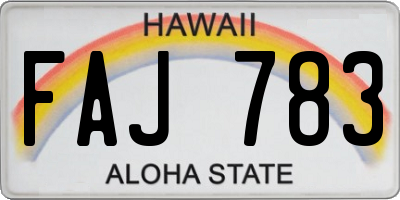 HI license plate FAJ783