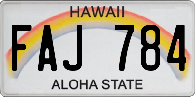 HI license plate FAJ784