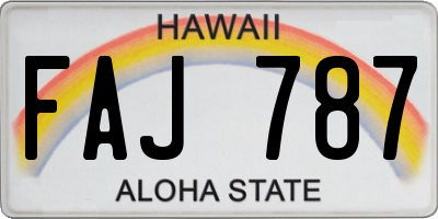 HI license plate FAJ787