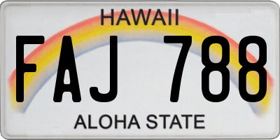 HI license plate FAJ788