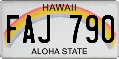 HI license plate FAJ790