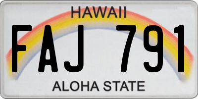 HI license plate FAJ791