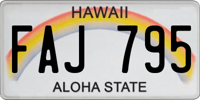 HI license plate FAJ795
