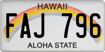 HI license plate FAJ796